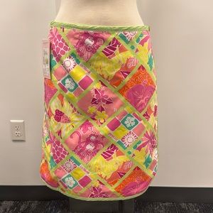 Lilly Pulitzer Diamond Head Patch Skirt Size 6 White Label NWT reversible
